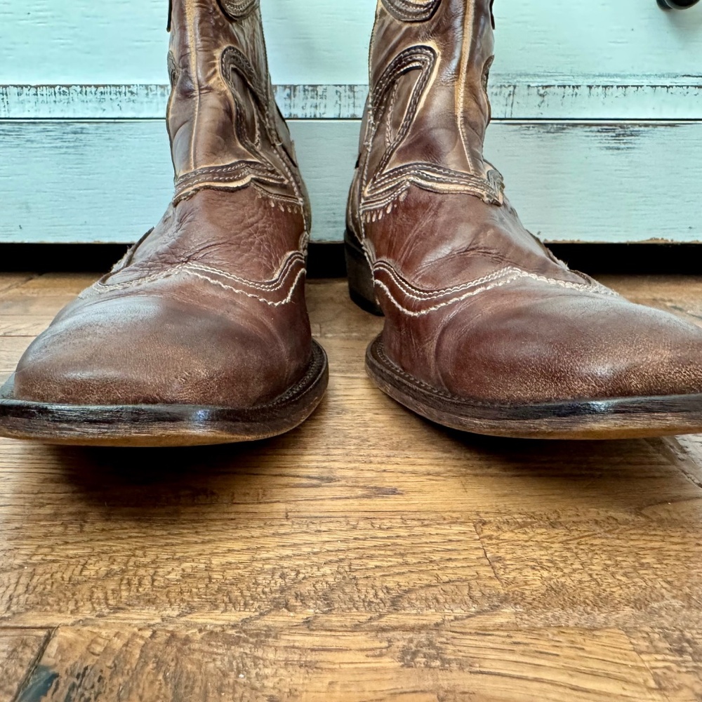 Mark Nason Rock Lives Regal Cross Raw Stitch Distressed Ankle Boots Men's 9.5 - Picture 4 of 9